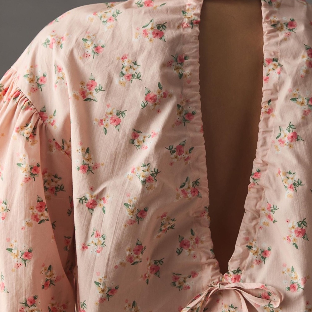 By Anthropologie Cropped Bubble-Sleeve Blouse - Picture 10 of 11